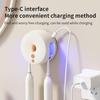UV Toothbrush Sanitizer 2 Slots USB Rechargeable No Drilling Portable Home Travel Bathroom Wall Mounted Electric Toothbrush Holder Cleaner