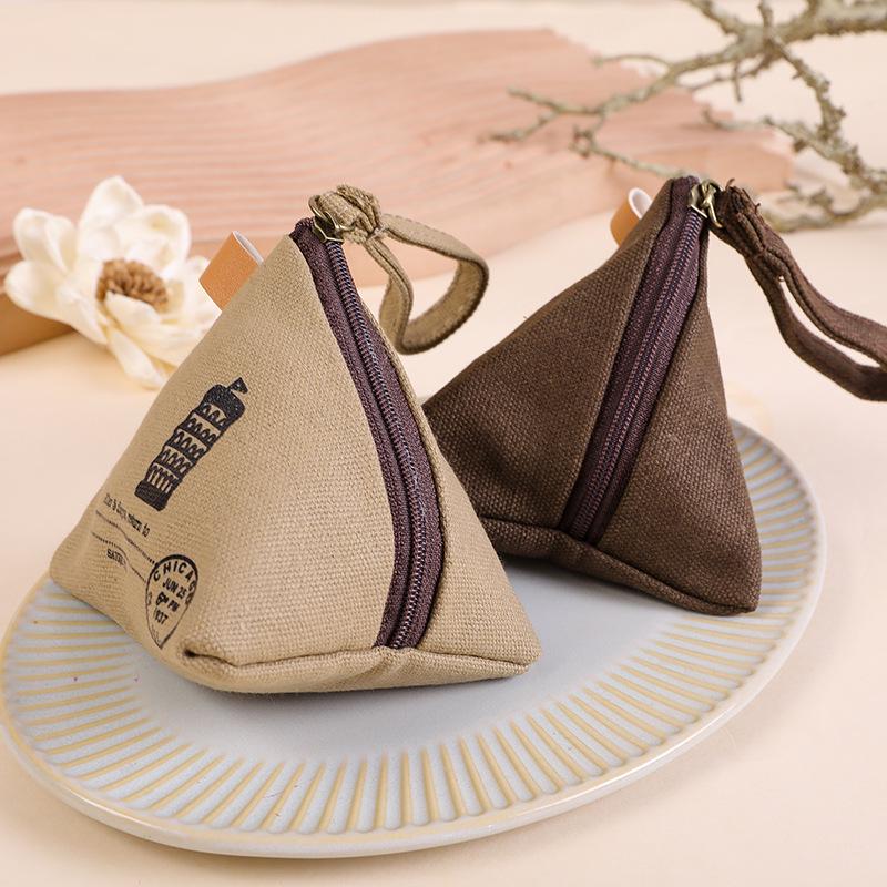 Zongzi Canvas Coin Purse - Cute Retro Korean Wallet & Key Holder Gift