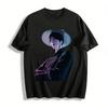 Wunderschöne Anime-Figur mit dunklem Muster Print Tops Trendige Nischen Cool Locker Lässige Langarm-T-Shirts Reines Baumwoll-T-Shirt