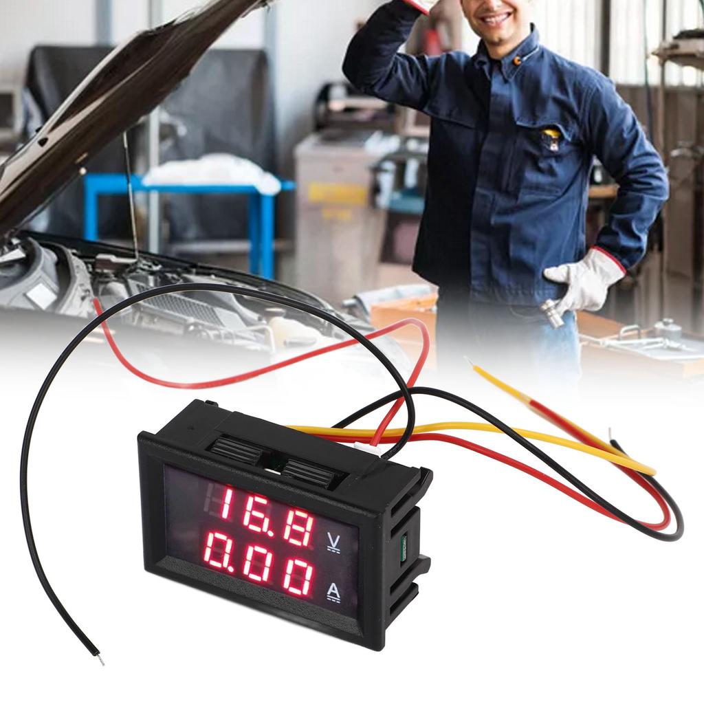 DC 0‑300V Dual Display Volt Amp Meter Digital Voltage Current Ammeter Gauge Reverse Polarity Protection
