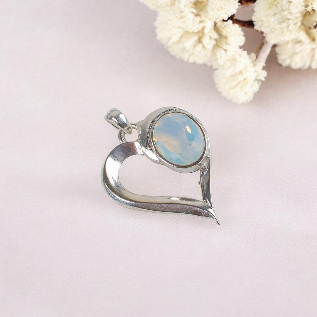 Natural Milky Opal Gemstone 925 Sterling Silver Jewelry Stylish Pendant For Gift CP-5-17