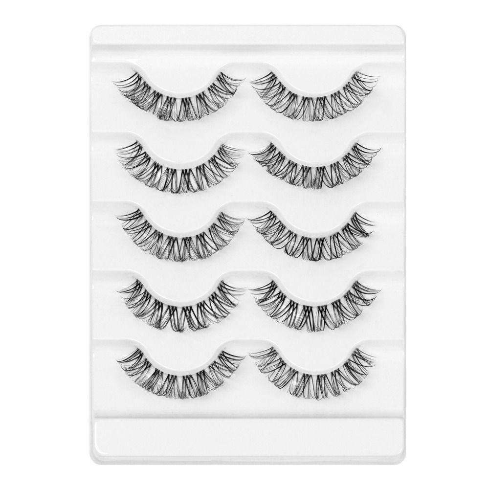 

Natural Look Wispy Fluffy Russian Strip Lashes Eyelash Extension Clear Band False Eyelashes A1