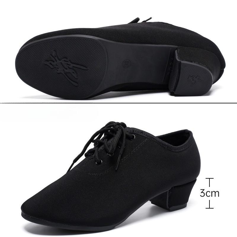 Women's Dance Shoes Black Modern Ballroom Salsa Shoes Adult Tango and Ballroom Sneakers