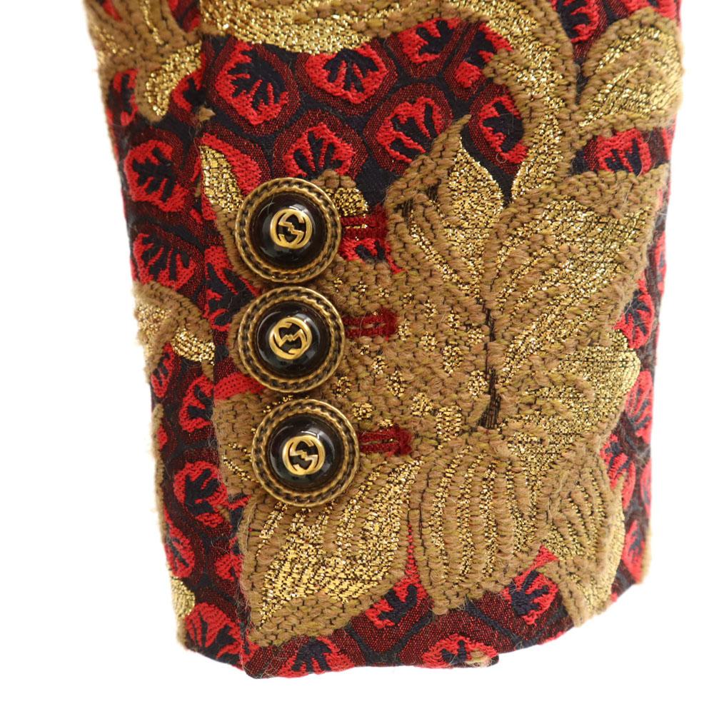 GUCCI 441738 Made in Italy Floral Jacquard Jacket 38 Ribbon with hanger Women Used