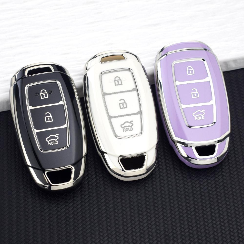3/4/5 Buttons TPU Key Case Fob for Hyundai Santa Fe KONA I30 Accent Ix35 Encino Solaris Azera Grandeur Ig Palisade Key Chain Set