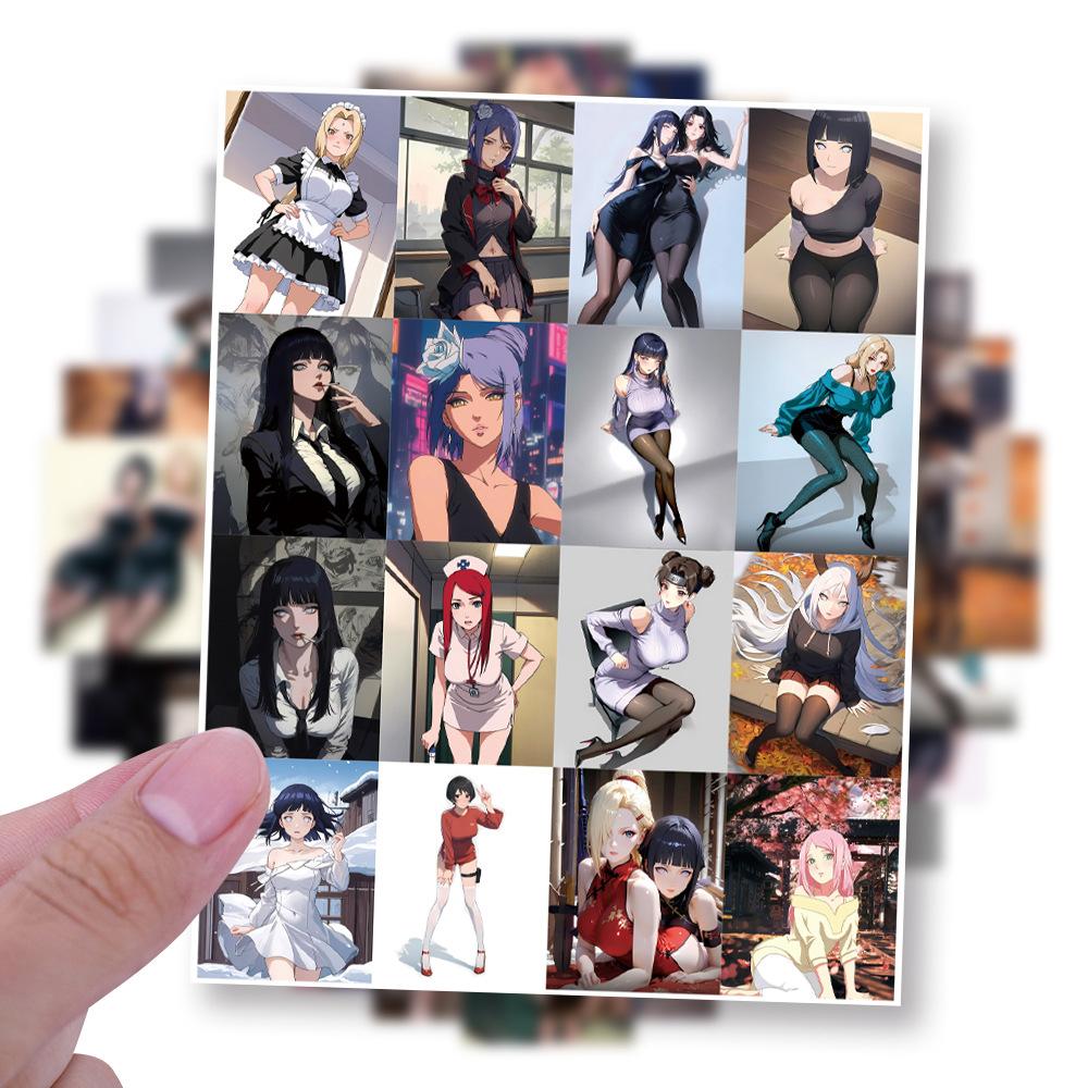 64 New Styles of Naruto Girls Group 4 Open Graffiti Stickers Decorative Scooter Water Cup DIY Personality Stickers