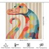 Colorful Cartoon Dinosaur Shower Curtain Bath Decor With 3D Printed Blue Yellow Red Purple Orange Design For Kids Bathroom Decor