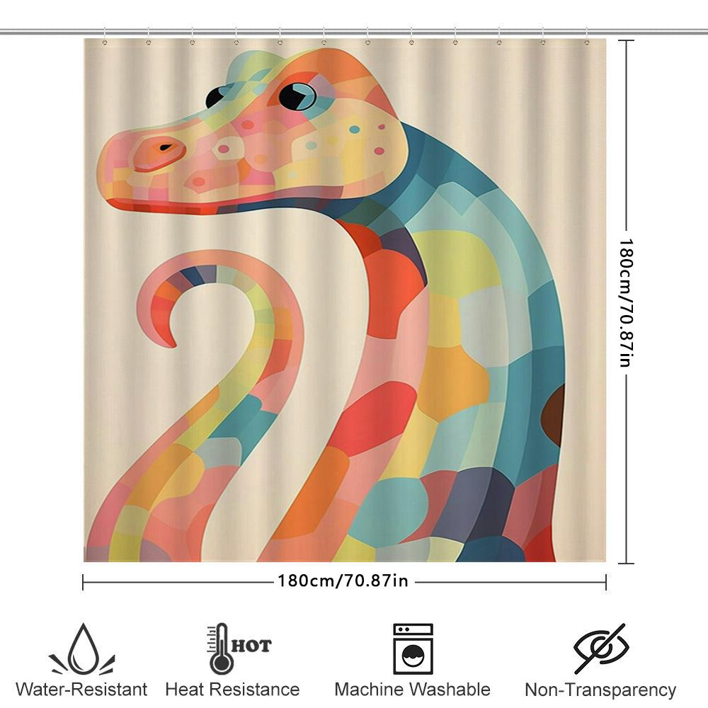 Colorful Cartoon Dinosaur Shower Curtain Bath Decor With 3D Printed Blue Yellow Red Purple Orange Design For Kids Bathroom Decor
