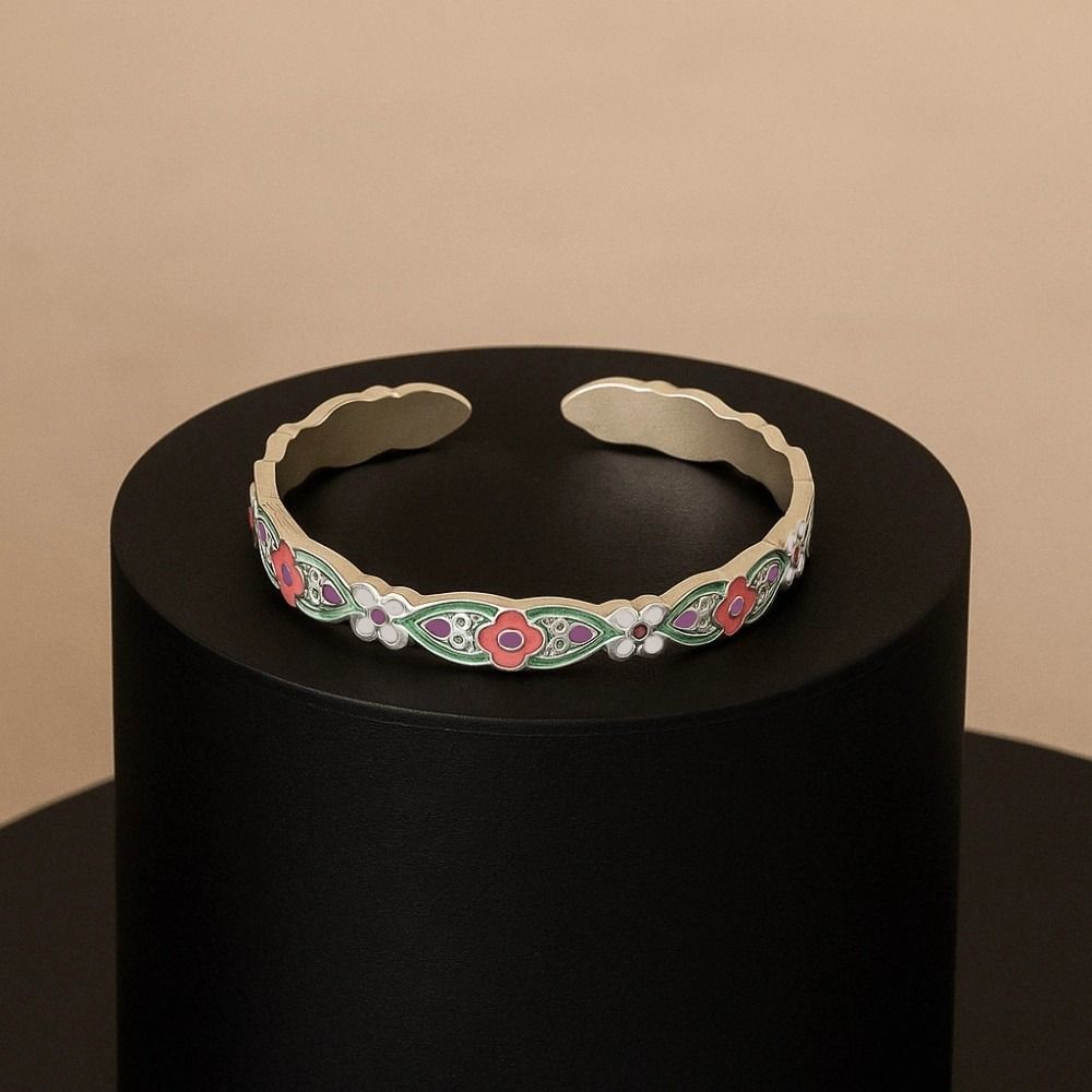 Traditional Chinese Bracelets Classic Open Hand Bracelet Elegant Flower Bangle  Party