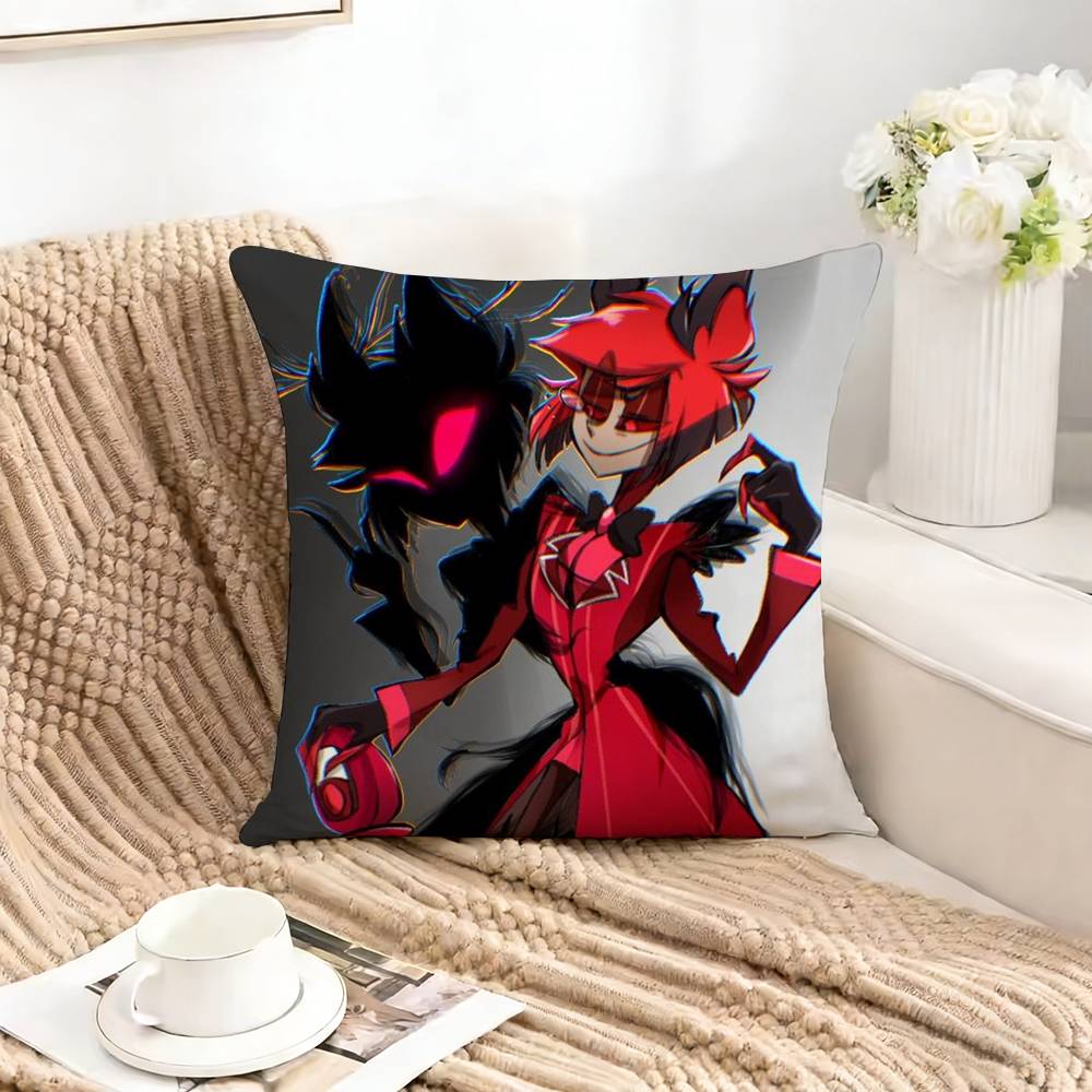 

HHazbin HHotel AAlastor Pillow Case Square DoubleSided Sofa Cushion Cover Bedroom Bedside Pillow 30X30cm