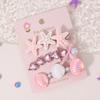 3Pcs/Set Mermaid Starfish Shell Hair Clips Kids Cute Glitter Hearts Pearl Barrettes Girls Summer Beach Hair Accessories