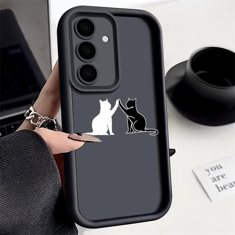 

Забавный Кот Черно-белый Рисунок Коты Чехол для Телефона Для Samsung S26 S25 S24 S23 S21 S20 Ultra Для Galaxy S25 S24 FE S26 Plus Силиконовый Чехол Galaxy S20