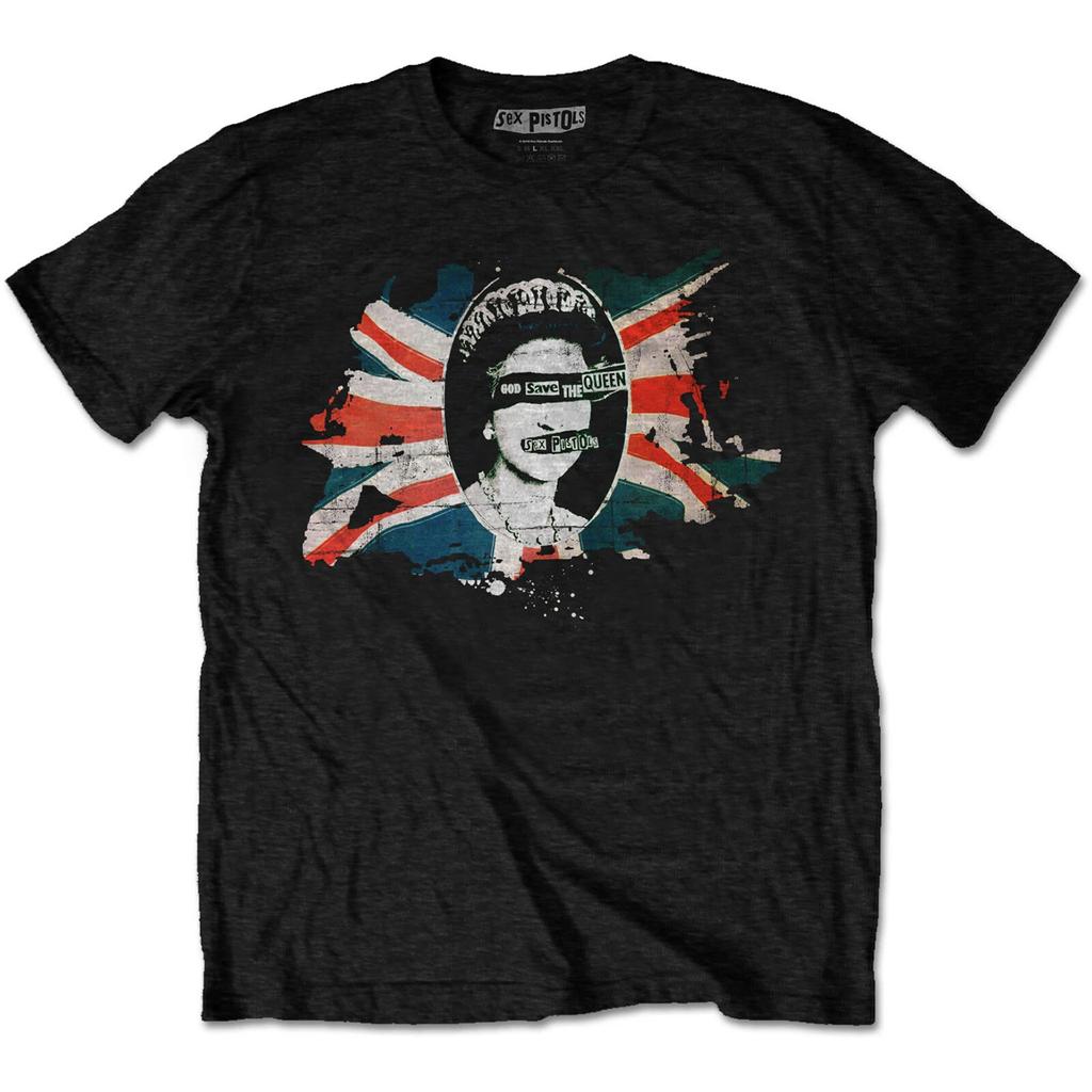 Sex Pistols God save the Queen Flag Offizielles Merchandise 100% Baumwolle T-Shirt Herren T-Shirts Oberteil M/L/XL Neu