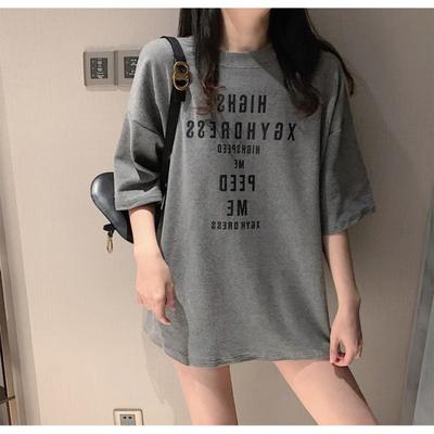 Retro Amerikanisches Sle Damen T-Shirt Sommer 2026 Locker Langarm Gedruckt Ort Ärmel Trendiges Freizeit Rundhals Oberteil