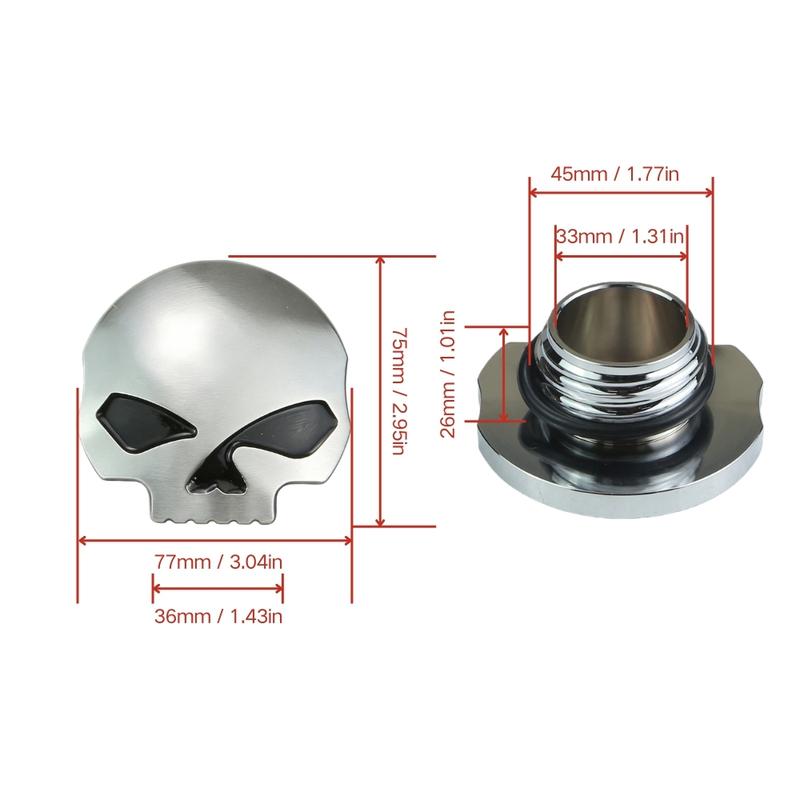 For Harley XL883 XL1200 Dyna Fat Boy Breakout Modified Skull Fuel Fuel Tank Cap Harley Motorcycle Accessorie Silver Gold