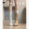 2025 autumn and winter new fashion versatile pointed heel suede French high heel thin short boots women's buckle belt