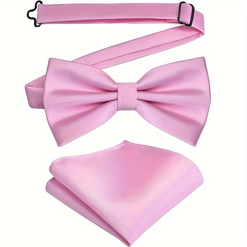 

Men S Bow Ties Solid Color Pre-Tied Bow Tie And Pocket Square Set Timeless Formal Tuxedo Bowties For Wedding Party