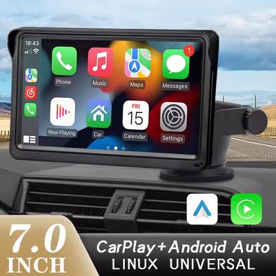 רדיו לרכב CarPlay Android Auto נגן מולטימדיה וידאו 7 אינץ' מסך מגע נייד עם USB AUX למצלמת רוורס