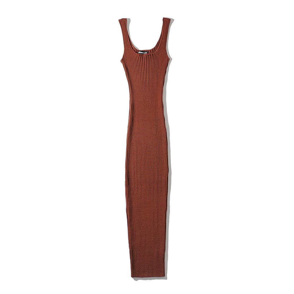 Women's Multi-Color Ribbed Knit Camisole Dress - Slimming, Stretchy, Close-Fitting, Simple Inner Wear