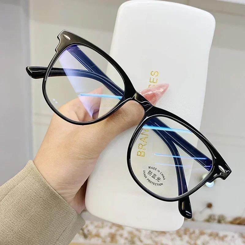 Montura transparente para gafas de ordenador para hombre y mujer, gafas redondas antiluz azul, gafas de bloqueo, gafas ópticas