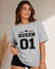 Letter Queen Printed Unisexs Casual Short Sleeve T-shirt with Vibrant Pattern Summer Unisex's Shirt Comfortable Top Daily Clothing