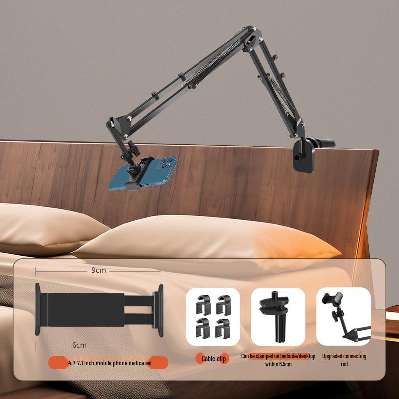 מחזיק אוניברסלי מתכוונן לטאבלט וטלפון לשימוש במיטה או בשולחן