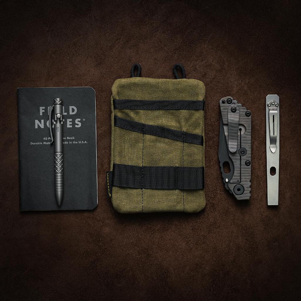 VIPERADE EDC Waxed Canvas Pocket EDC Pocket Organizer Pouch for 3 Tool Slots and 1 Zipper Perfect for EDC Gear VE1-OW Pouch, Organizer, Men, Pocket,