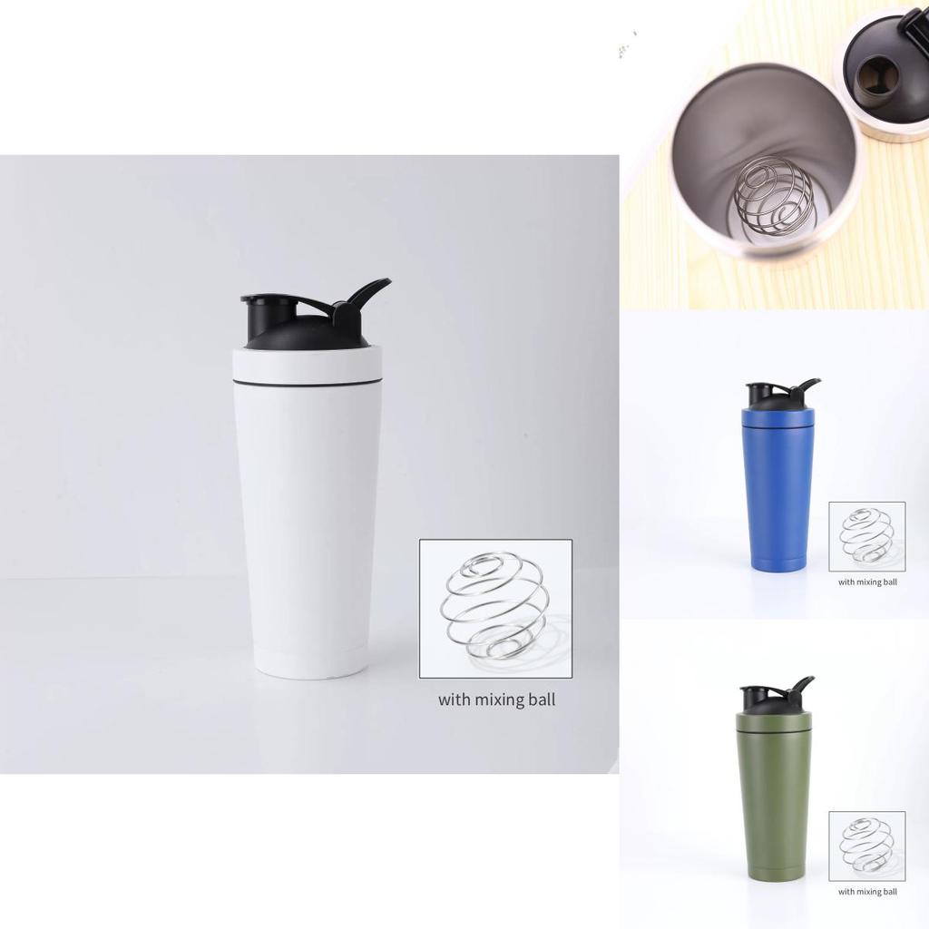 Double Layer Stainless Steel Shaker Bottle With Mixer Ball For Fitness Enthusiasts
