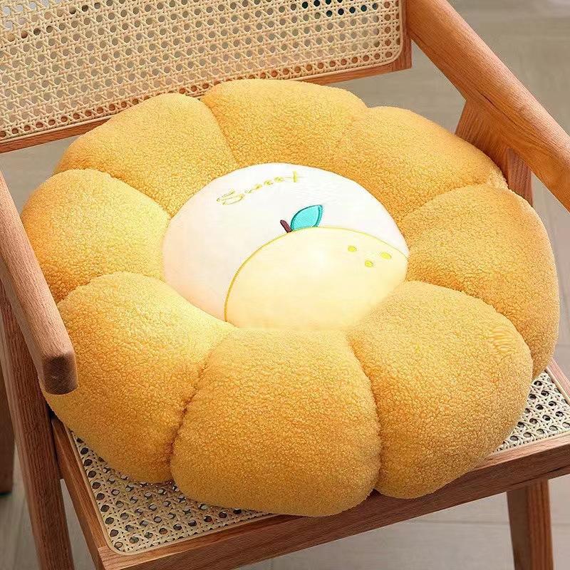 

40CM Fruit Pumpkin Floor Cushion Soft Plush Tatami Seat Pad Cute Round Chair Pillow for Home Living Room Office Decor 40x40cm жёлтый