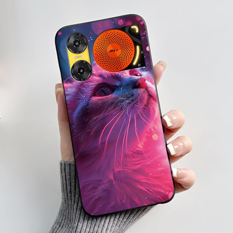 Custodia per Telefono Per ZTE Nubia Music 2 Custodia Z2460 Z2353 Estetica Gatto Carino Astronauta Nera Morbida TPU Silicone Copertura Protettiva Integrale