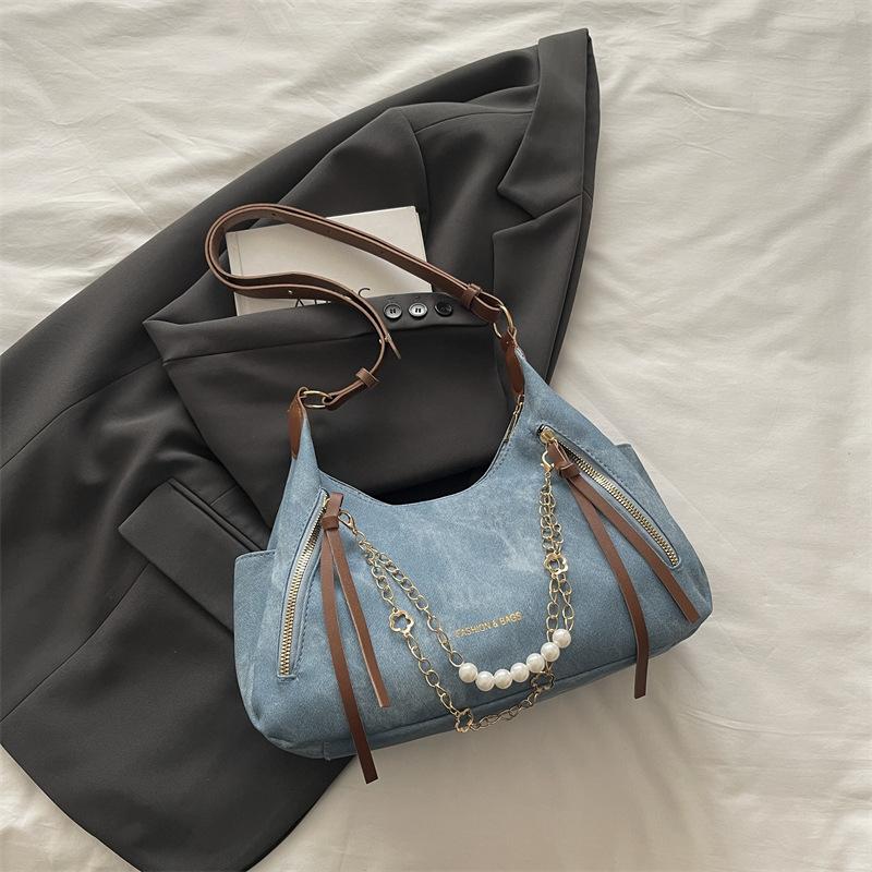 Новая жемчужная цепочка модная однотонная женская сумка высокое качество дизайн большой вместимости простая женская сумка сумка-тоут