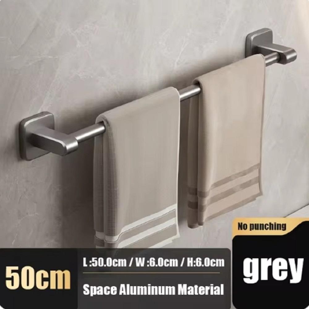 1PC Towel Rack, Bathroom Perforated Suction Cup, Wall Mounted Storage Rack, Toilet Storage, Bathroom Towel Rod