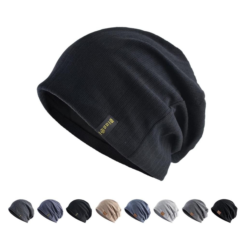 Knit Night Knit Sauna Care Medical One Size Fits Solid Warm Free Striped [OMKUY] Men's Cap, Spring, Autumn, Winter, Cap, Beanie, Double-Layered Cap,