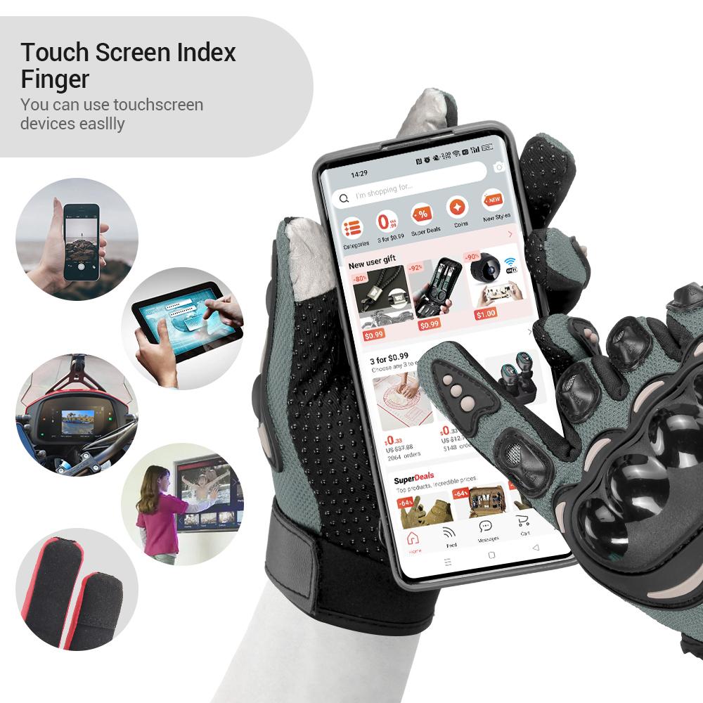 Four Season Motorcycle Gloves Anti Drop Breathable Off-road Motorcycle Riding Gloves Touch Screen Full Finger Sports Gloves