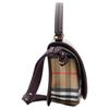 Burberry Top Handle Bag, Luxury Icon Stripe Canvas Leather Trim Gold-Tone Hardware Crossbody Handbag for Women, Daily Commute & Casual Outing 81121601
