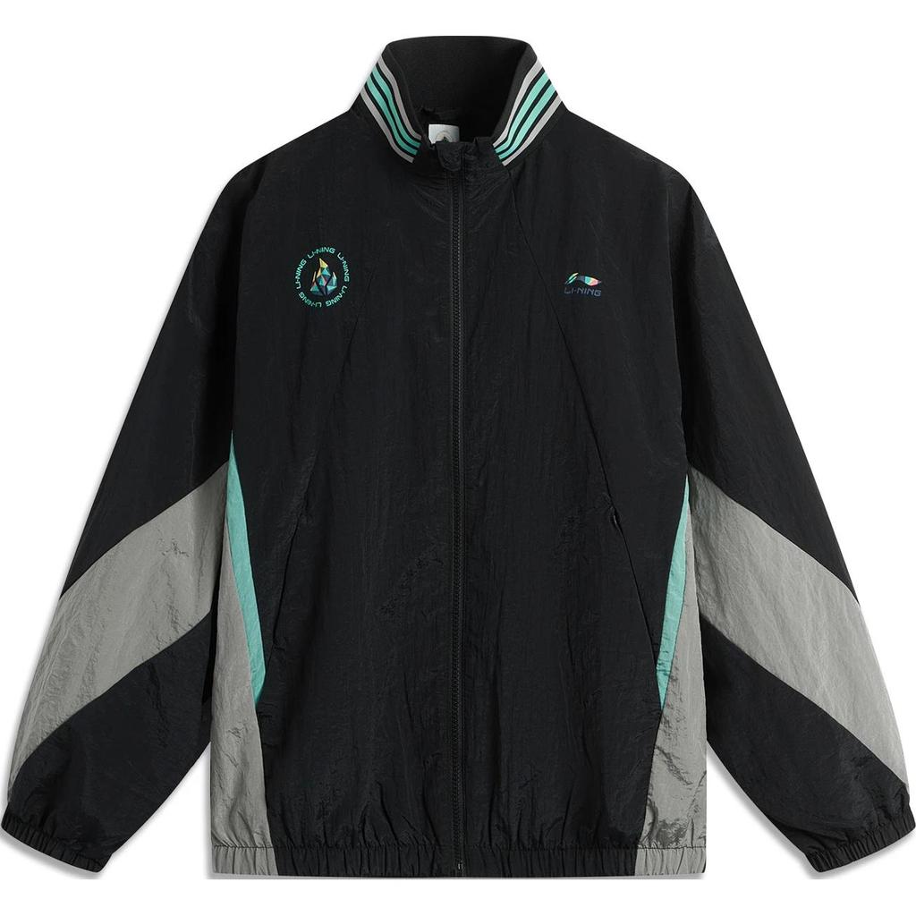 Li-Ning Sports Lifestyle Series Color Block Zipper Stand Collar Comfortable Breathable Loose Sports Windbreaker Unisex Outerwear AFDUC13-3