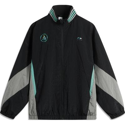 Li-Ning Série Estilo de Vida Esportivo Cor Color Block Zíper Gola Alta Confortável Respirável Solto Corta-vento Esportivo Unissex Roupa Exterior AFDUC13-3