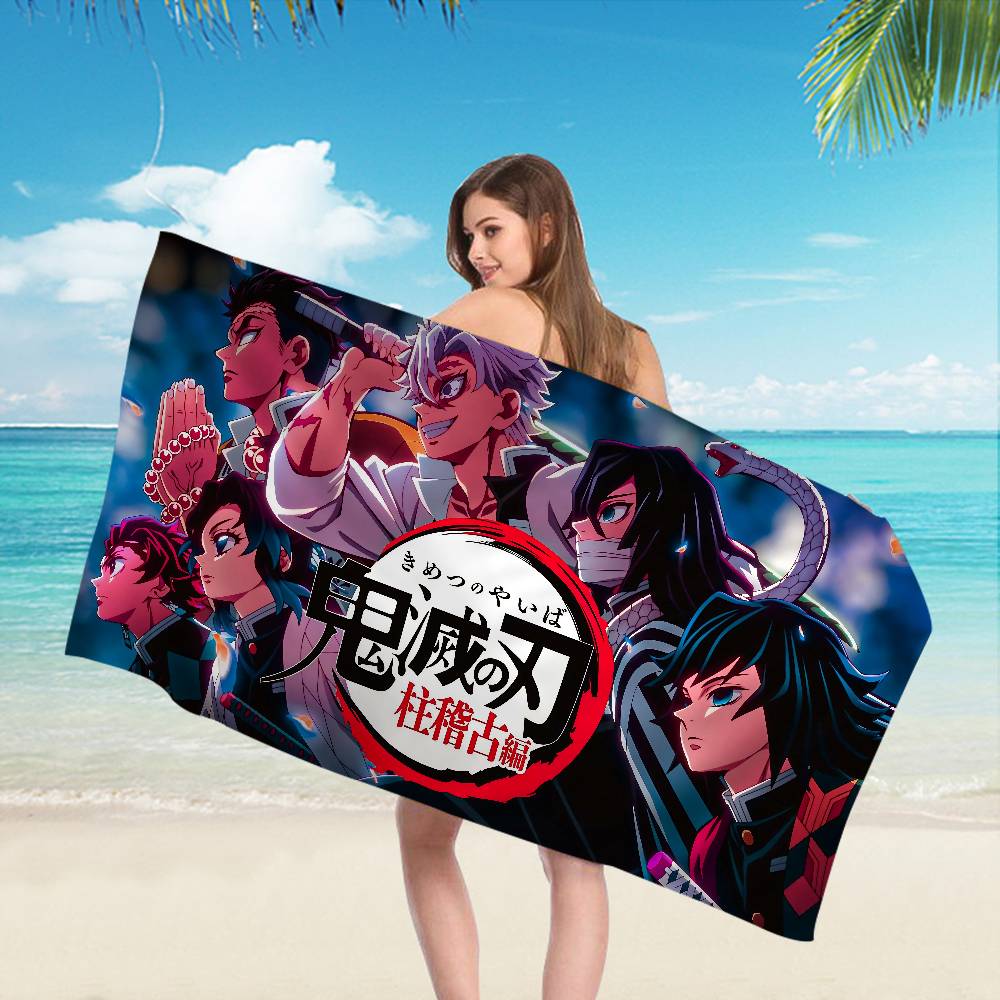 Demon Slayer Cartoon Beach Towel Cute Kawaii Room Decor Bath Girls Children Hand Towels For Bathroom Shower