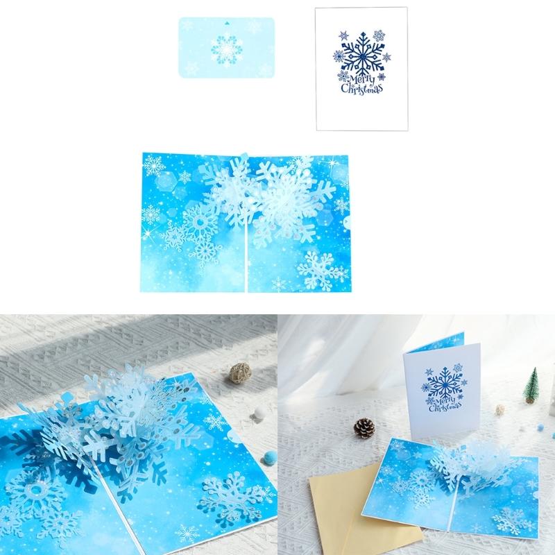 Greeting Cards for Christmas Invitations Gift Cards Add Any Own Message 3D Card Party Decoration Folding Type