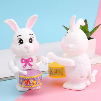 Funny Wind Up Toy Cute Cartoon Rabbit Dog Elephant Drumming Toy Kids Animal Clockwork Toy Educational Toys Children Gift