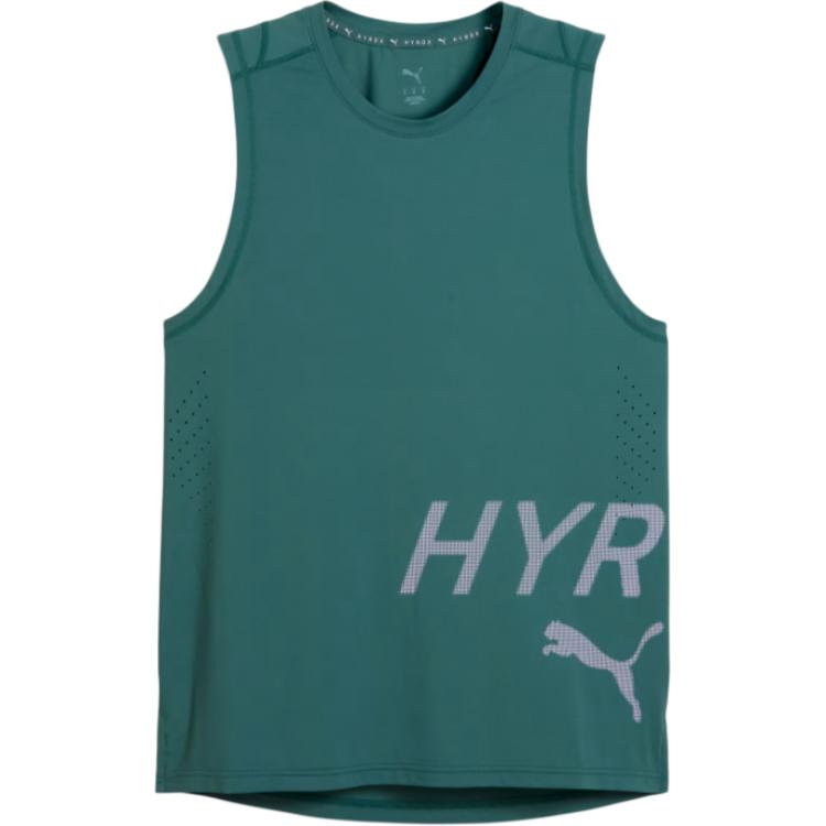 Puma X Hyrox Outdoor Sports Comfortable Fashion Letter Round Neck Sleeveless Pullover Men Tops Dark-Green 529230-69