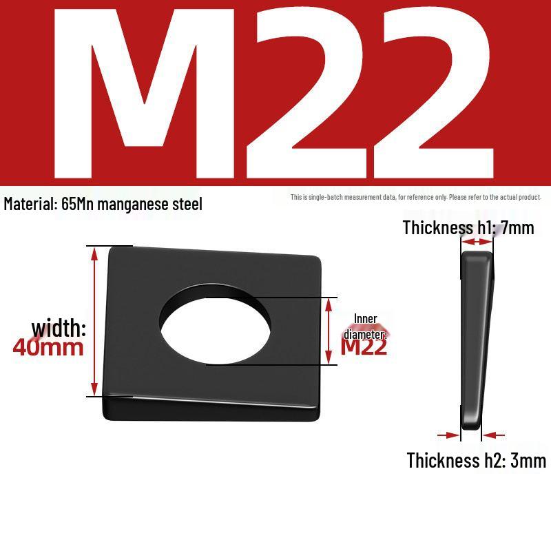 GB852 Blackened Square Bevel Washer for I-beam M6/M8/M20/M24/M30