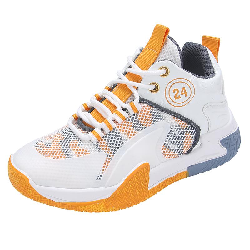 Boys' sports shoes 2025 new student basketball shoes children's mesh breathable casual shoes medium and older children's running shoes