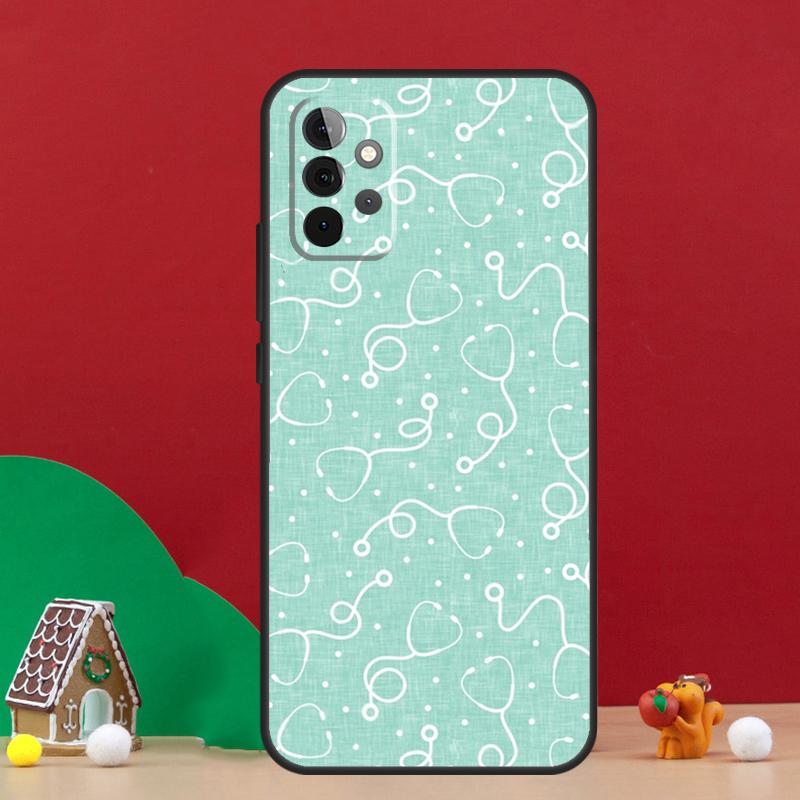 Cute Stethoscope Heart Case For Samsung Galaxy A36 A56 A06 A13 A53 A32 A12 A22 A52 A35 A17 A16 A55 A15 A54 A34 A14