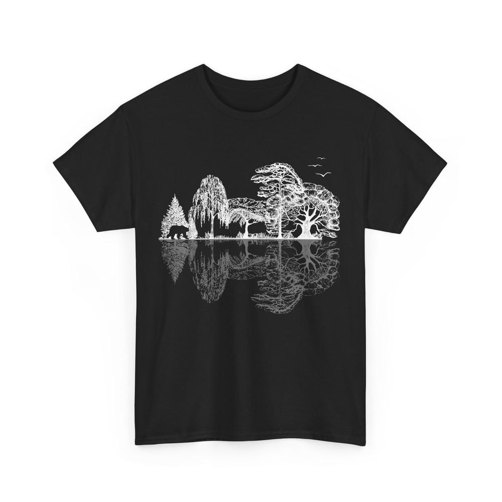 Trees Reflection Shirt, Bear Animals Lovers Wildlife Nature Women Men T-Shirt