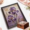Pearl Purple Flower DIY Diamond Art Kits 15.7x19.6inch Gem Art Diamond Painting Kits Without Frame for Adults Gift Idea Home Wall Decor
