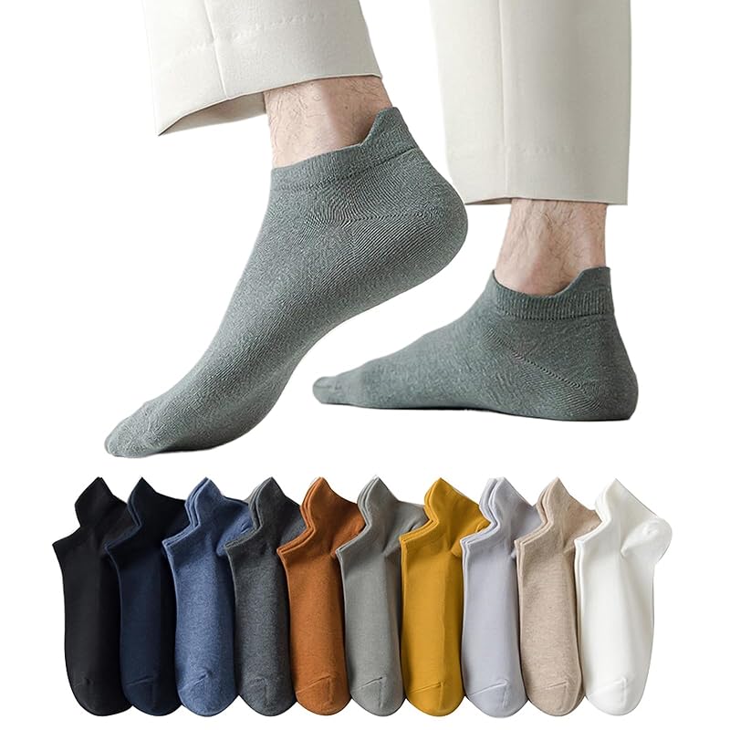 

[Kumomi] socks men s ankle socks Sports socks [antibacterial and deodorizing, moisture wicking, quick drying, hard to take off, 10 pair set] Cotton