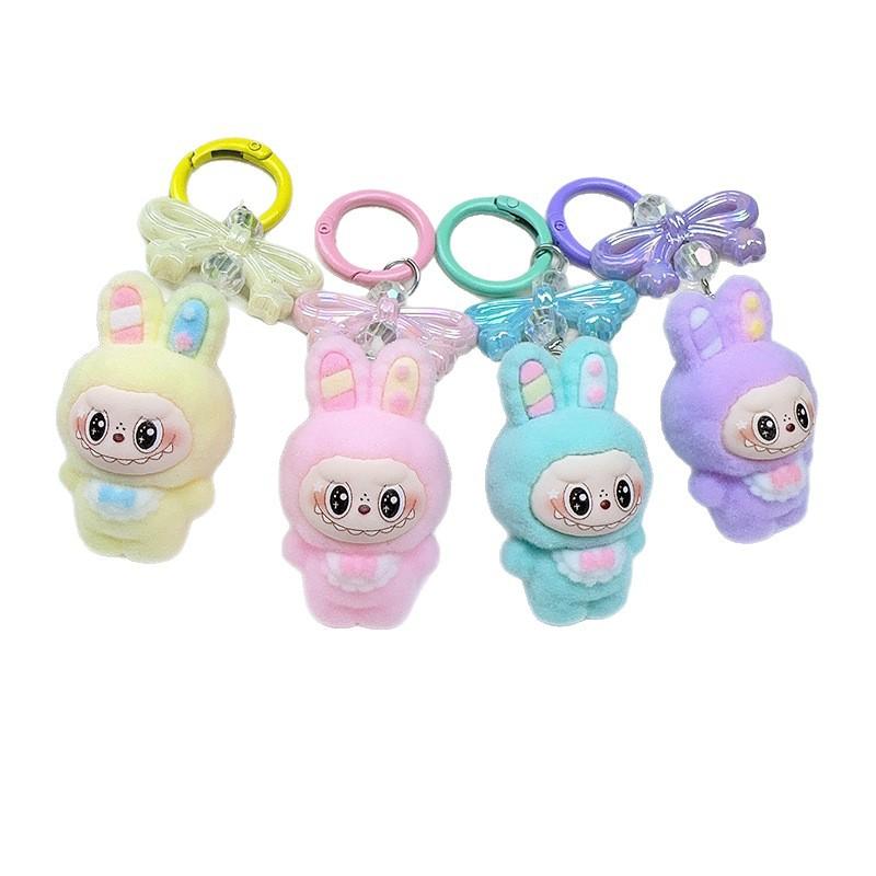 Flocking Bunny Pendant DIY Jewelry Resin Accessories Ornament Keychain Cute Grain Blind Bag Accessories