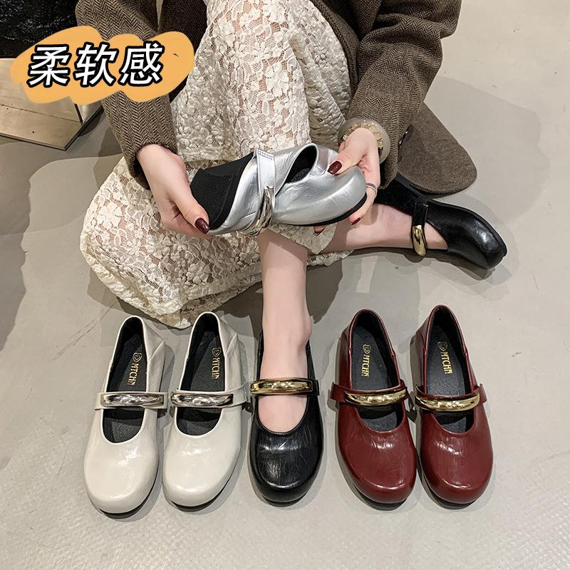 Niche Literary and Artistic Style Casual Flat Mary Jane Shoes Women's 2025 Spring and Autumn European Station Round Head Retro Temperament Single