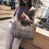 New women's bag fashion plaid contrasting color chain bucket bag single shoulder portable oblique span large bag tide